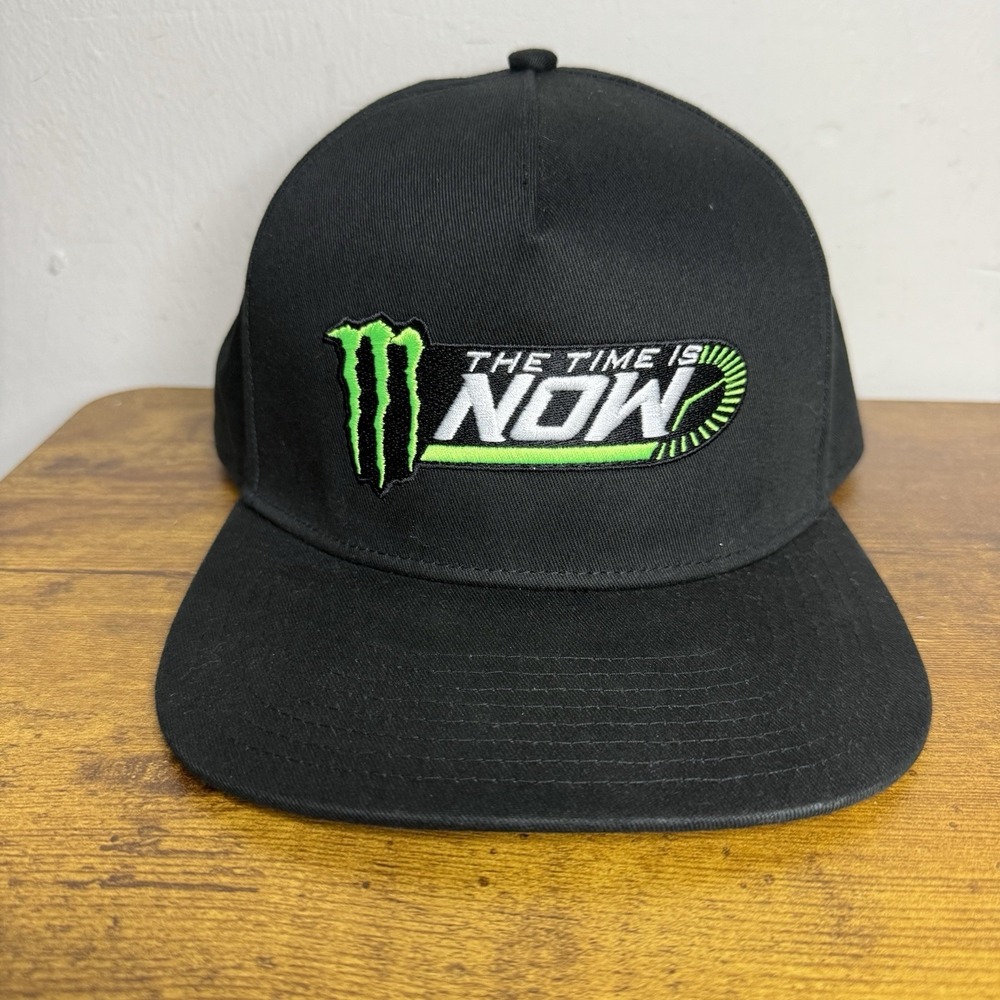 Monster Energy SnapBack Hat The Time Is Now 2025 Black
